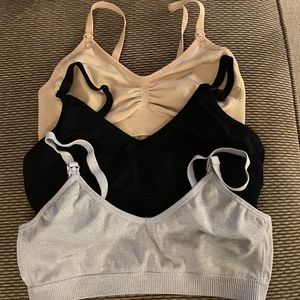 Three comfy nursing bras